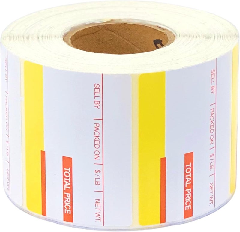 VisionTechShop ISHIDA 1819 Printing Scale Label, AC, Astra, RED/Yellow UPC 64mm x 47mm, 800 Per Roll, 12 Rolls per Case - Image 3